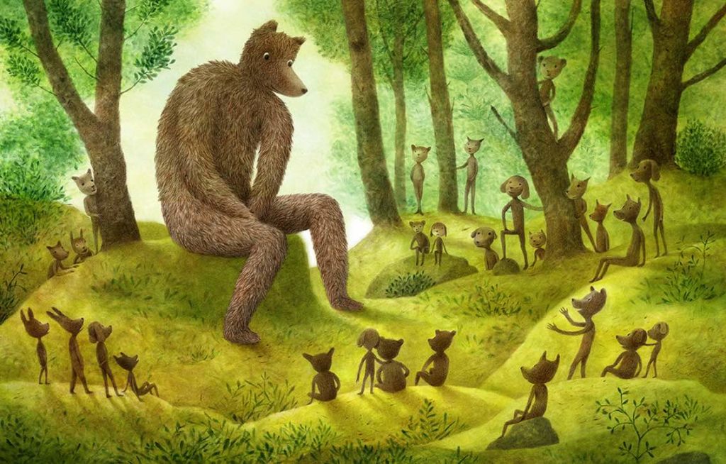 Akin Duzakin Illustration - Bear and other animals in in the forrest